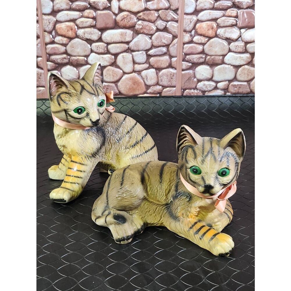 2-Vintage porcelain Cat Figurines